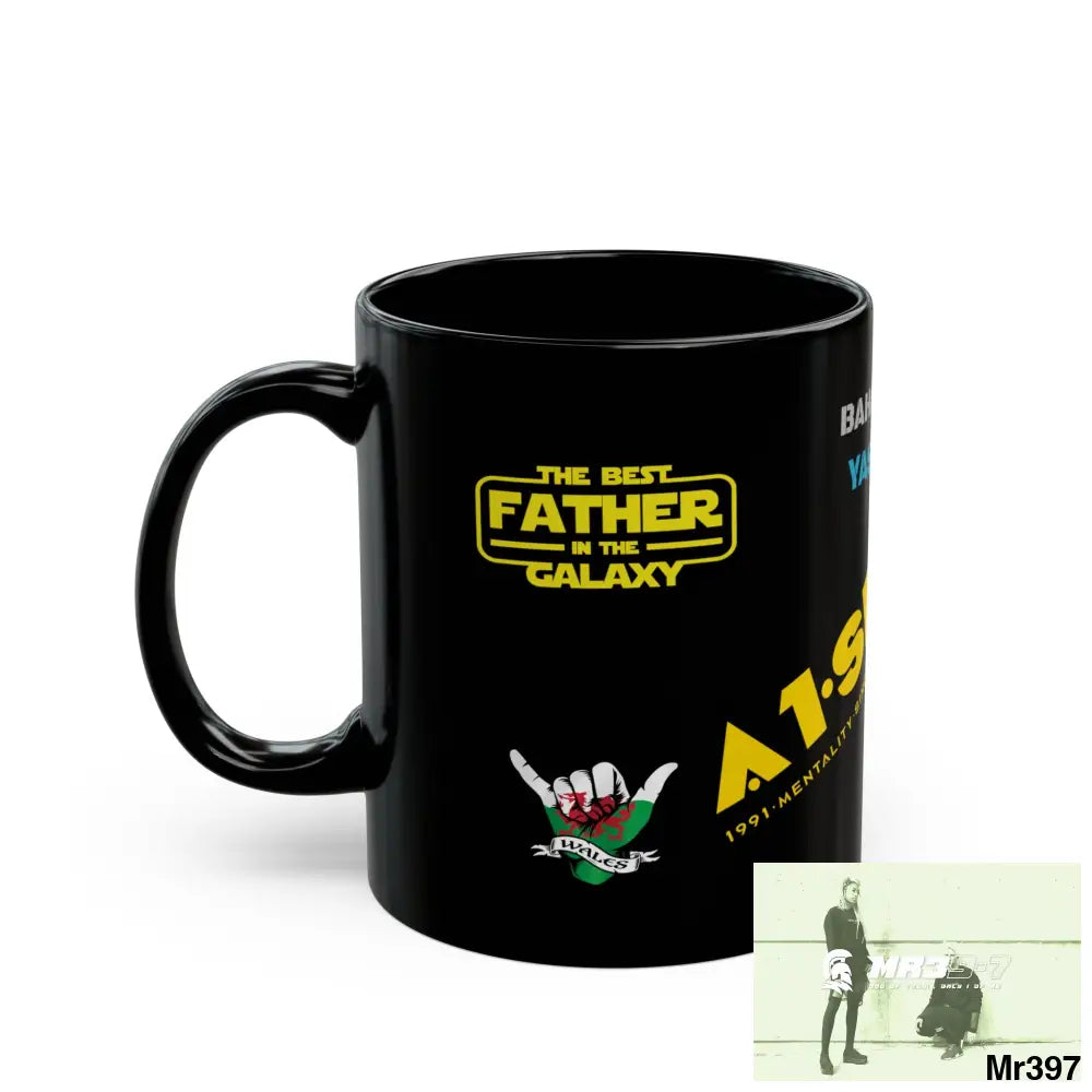 A1•Sparta Bahamas i7 Yasmin 55’ s back 11oz Tactical GB / Wales /Bahamas Black Mug Mental Health VAR / My Life My