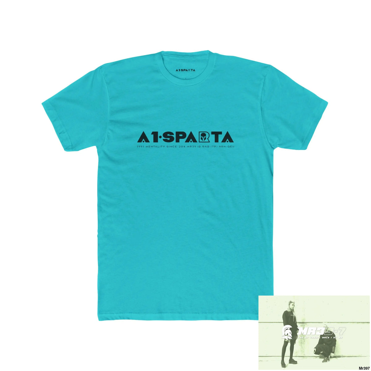 A1 Sparta Black Choose Life Men’s Cotton Crew Tee Solid Tahiti Blue / S T-Shirt