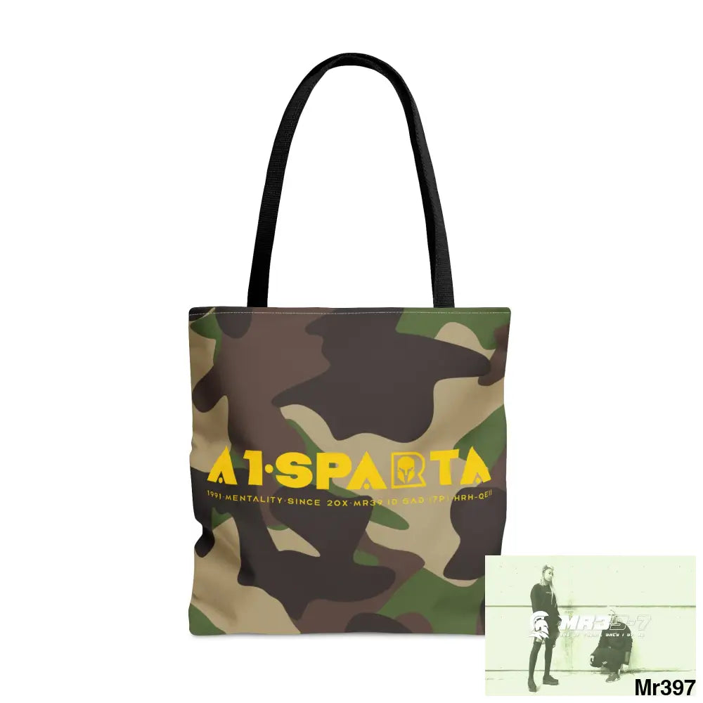 A1-Sparta Camo Tote Bag (AOP) Large Bags