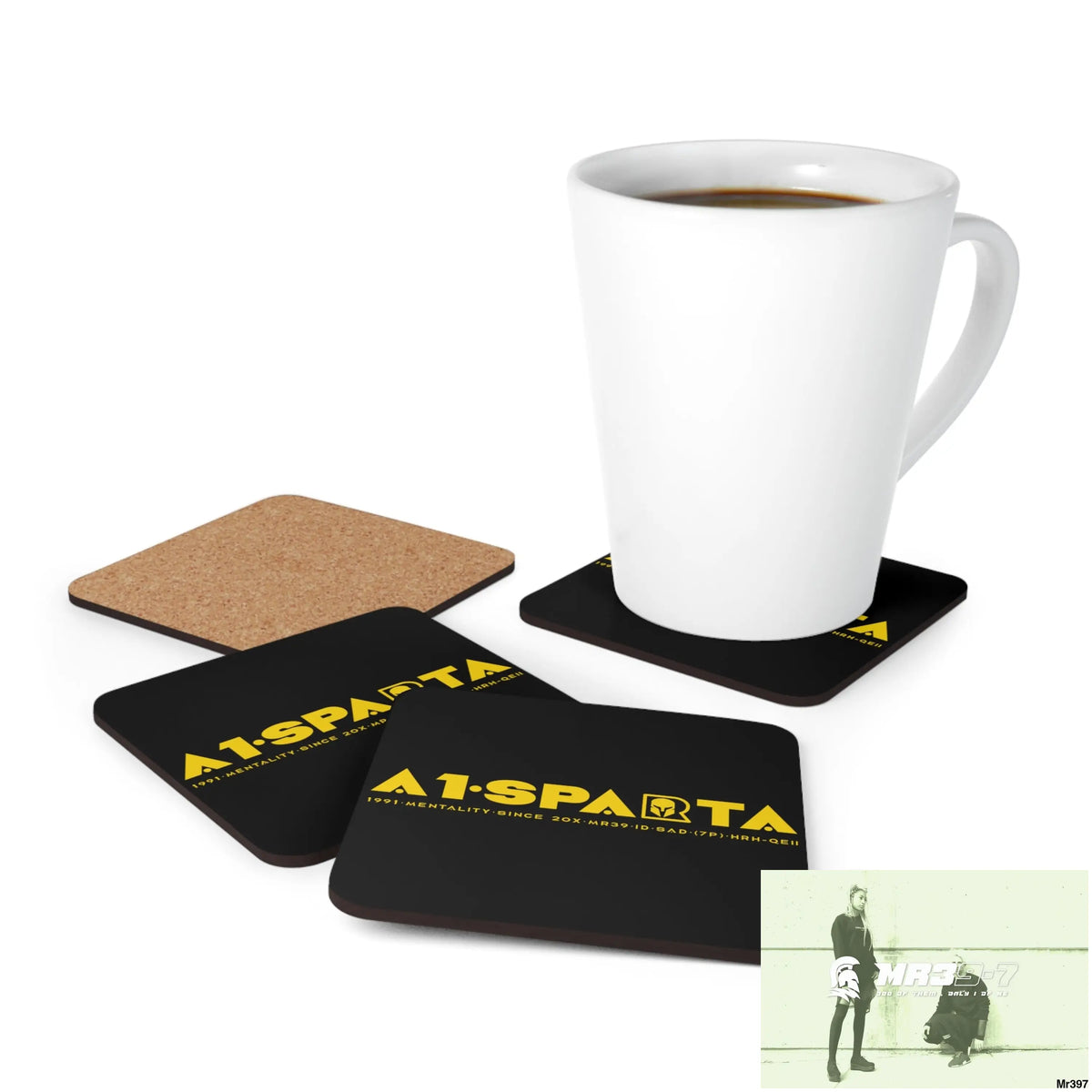 A1-Sparta Corkwood Coaster Set Cork / 3.75’’ × 3.75’’ / Square Home Decor