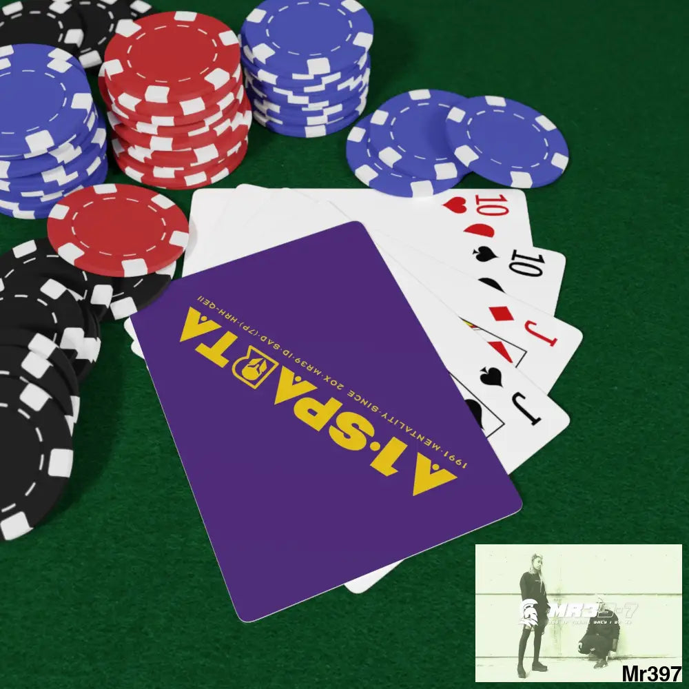 A1-Sparta Custom Poker Cards 2.47’’ x 3.47’’ / White / Semi Glossy Paper products