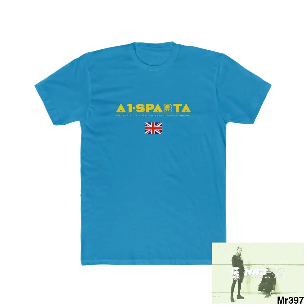 A1-Sparta Dahab In Blind 130 Million Crew Men’s Cotton Crew Tee Solid Turquoise / S T-Shirt