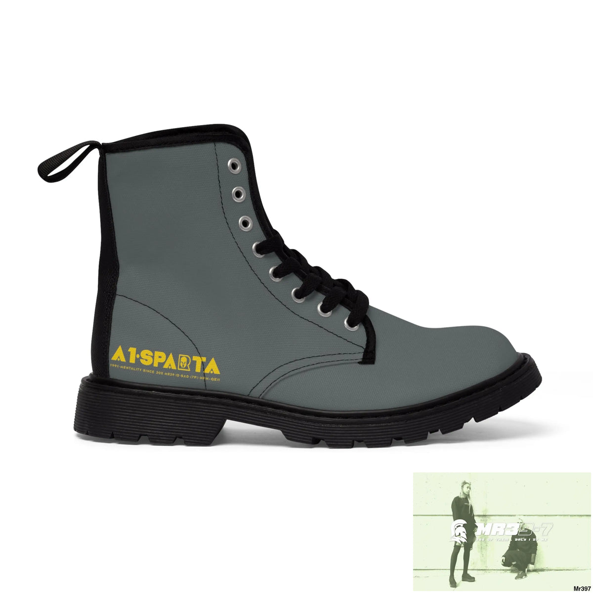 A1-Sparta Dark Grey Canvas Boots AOP Shoes
