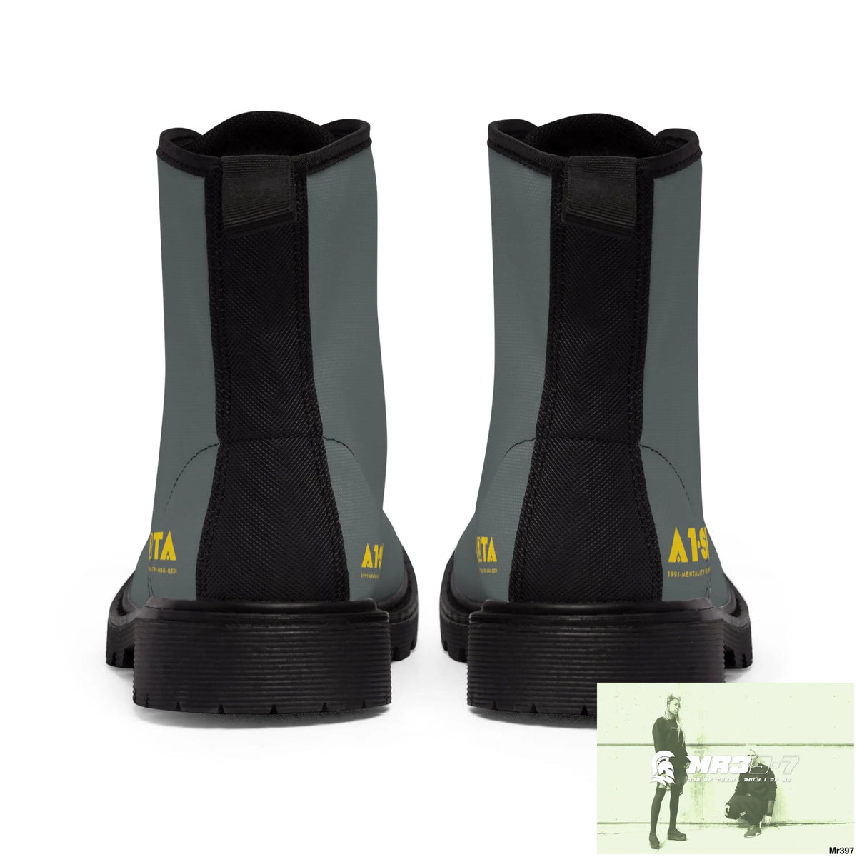 A1-Sparta Dark Grey Canvas Boots AOP Shoes