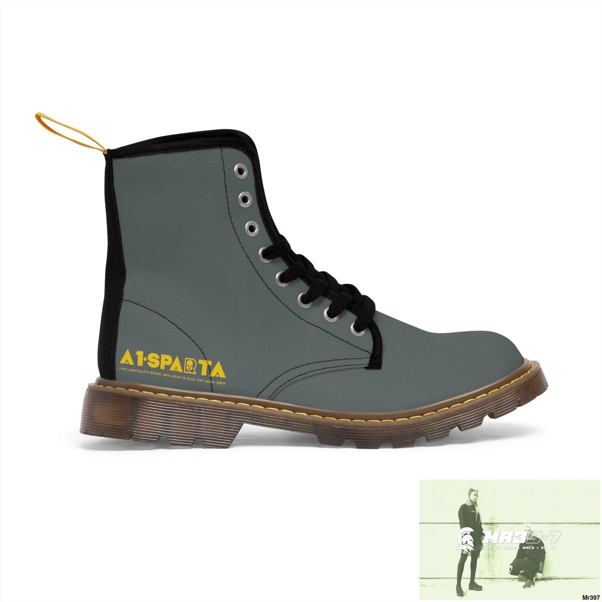 A1-Sparta Dark Grey Canvas Boots AOP Shoes
