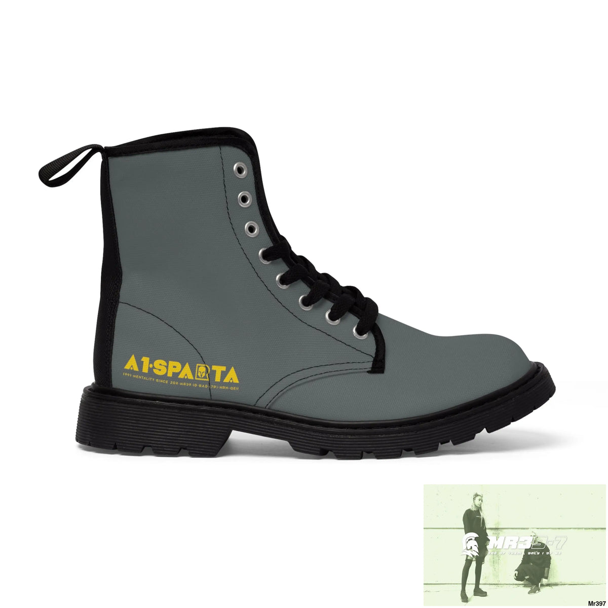 A1-Sparta Dark Grey Canvas Boots AOP Shoes