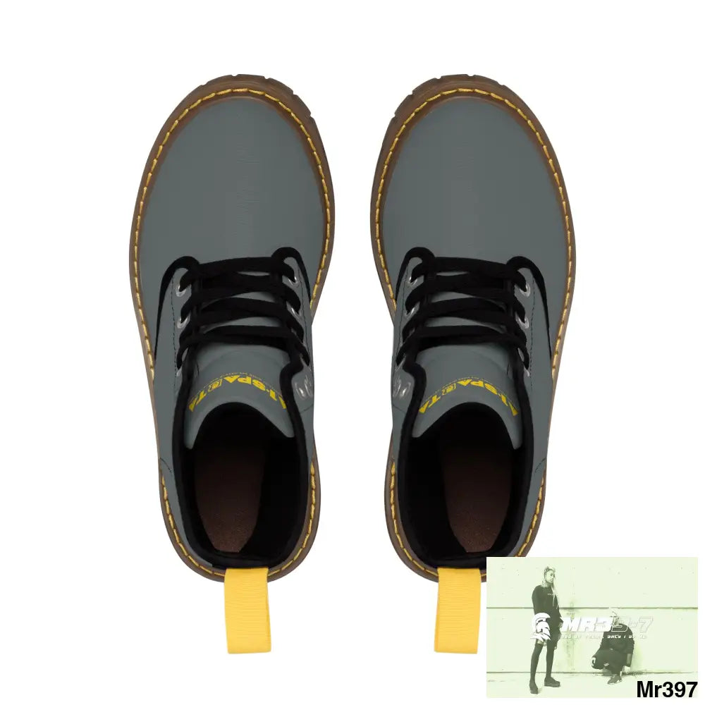 A1-Sparta Dark Grey Canvas Boots AOP Shoes
