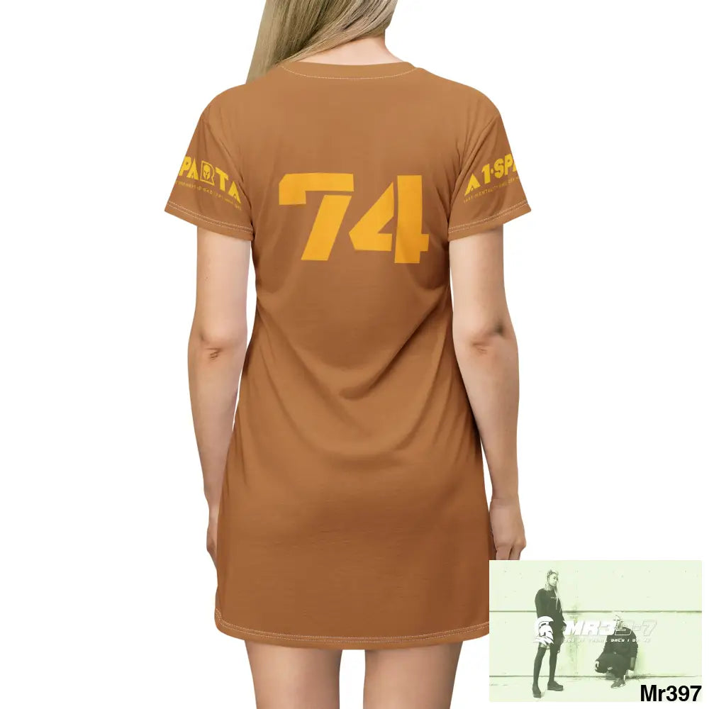 A1-Sparta Dark Grey T-Shirt Dress (AOP) All Over Prints