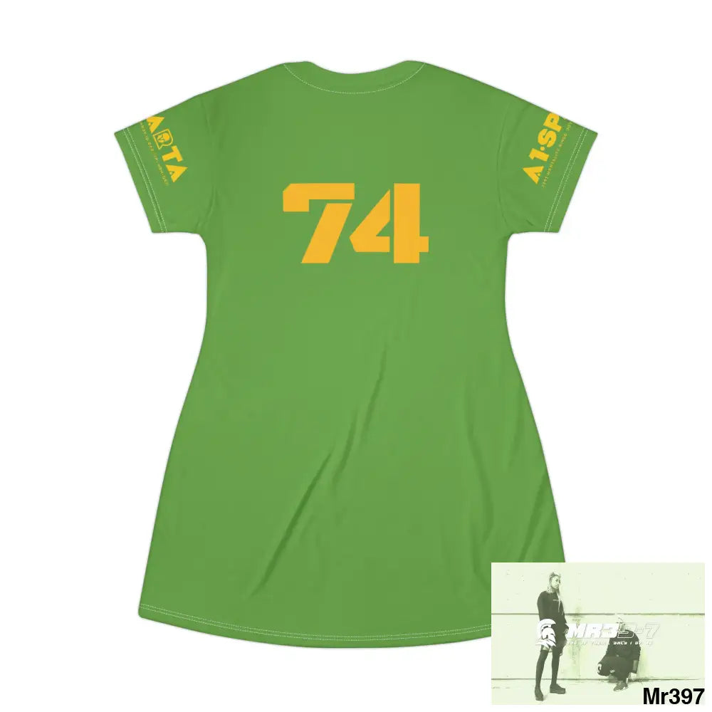 A1-Sparta Dark Grey T-Shirt Dress (AOP) All Over Prints