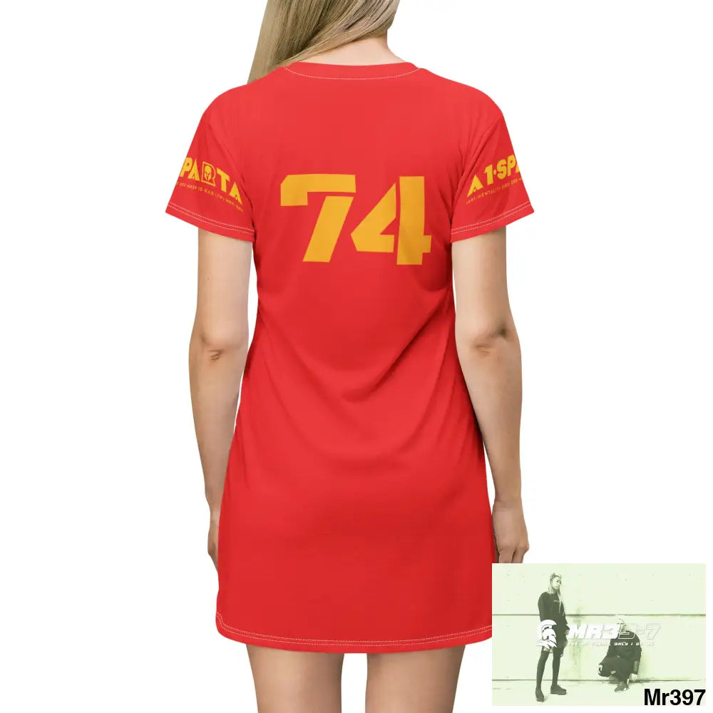 A1-Sparta Dark Grey T-Shirt Dress (AOP) All Over Prints