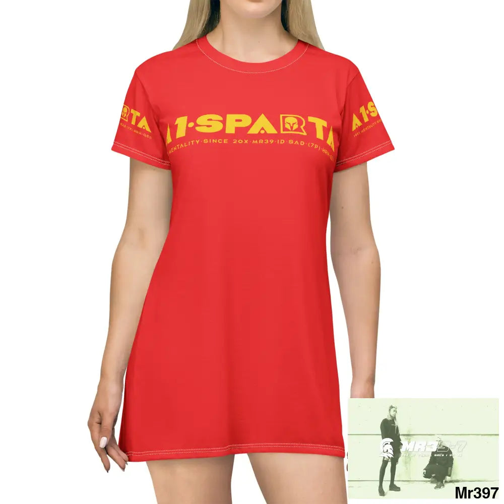 A1-Sparta Dark Grey T-Shirt Dress (AOP) All Over Prints