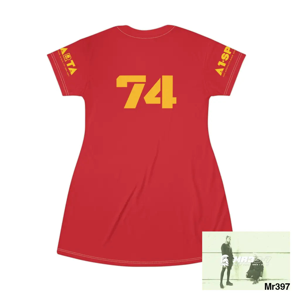 A1-Sparta Dark Grey T-Shirt Dress (AOP) All Over Prints