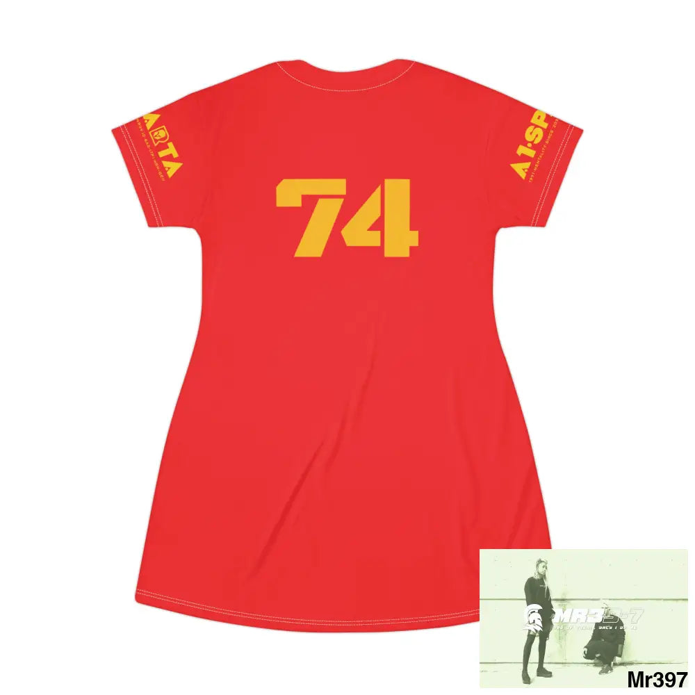 A1-Sparta Dark Grey T-Shirt Dress (AOP) All Over Prints