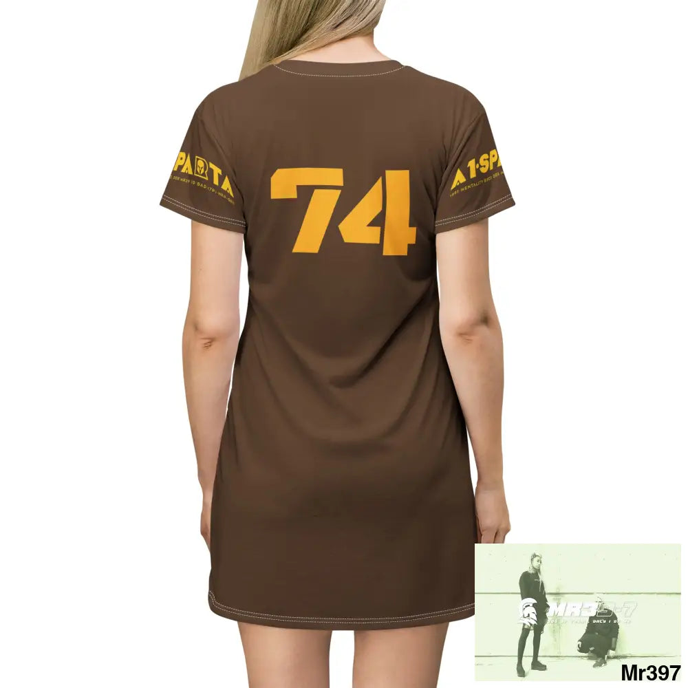 A1-Sparta Dark Grey T-Shirt Dress (AOP) All Over Prints