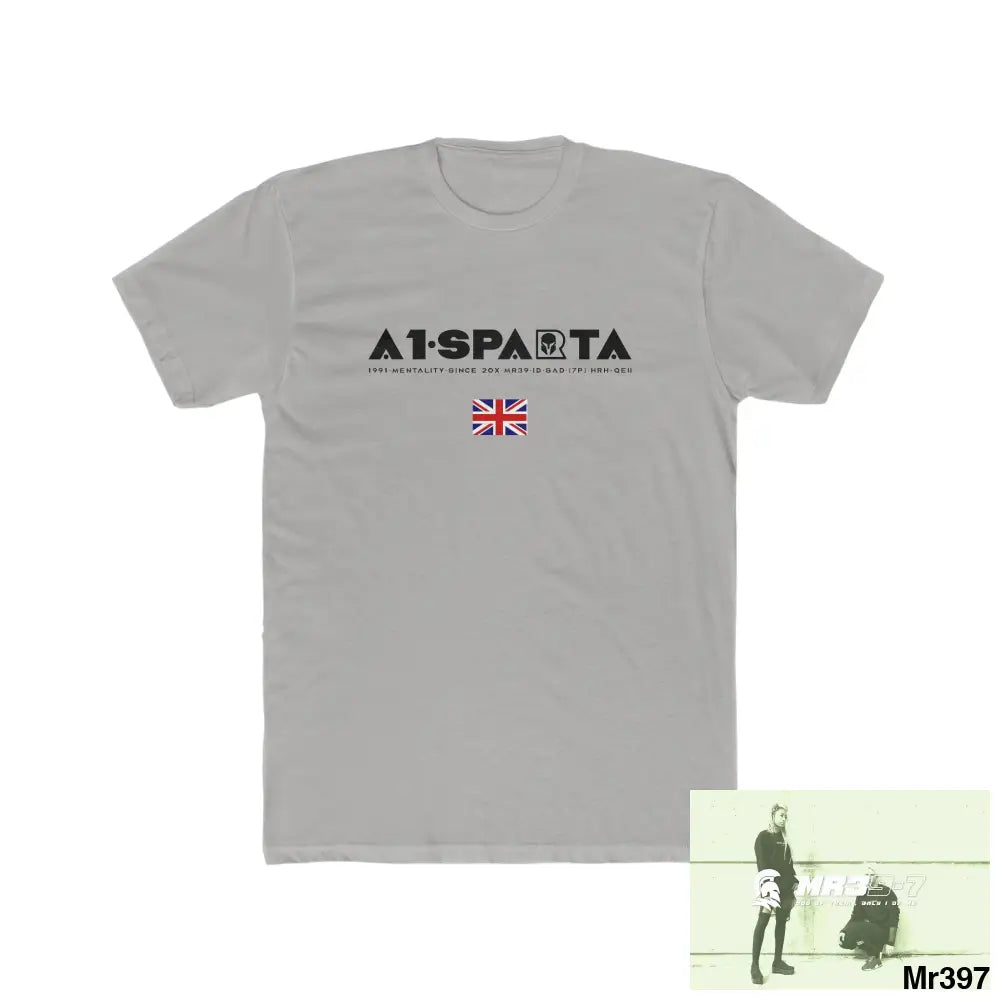 A1-Sparta Drugs back please ? Men’s Cotton Crew Tee Solid Light Grey / S T-Shirt