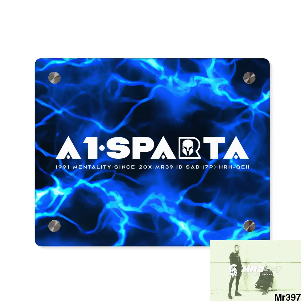 A1-Sparta Electric Blue Acrylic Wall Art Panels 10″ x 8″ (Horizontal) / 0.25’’ Home Decor