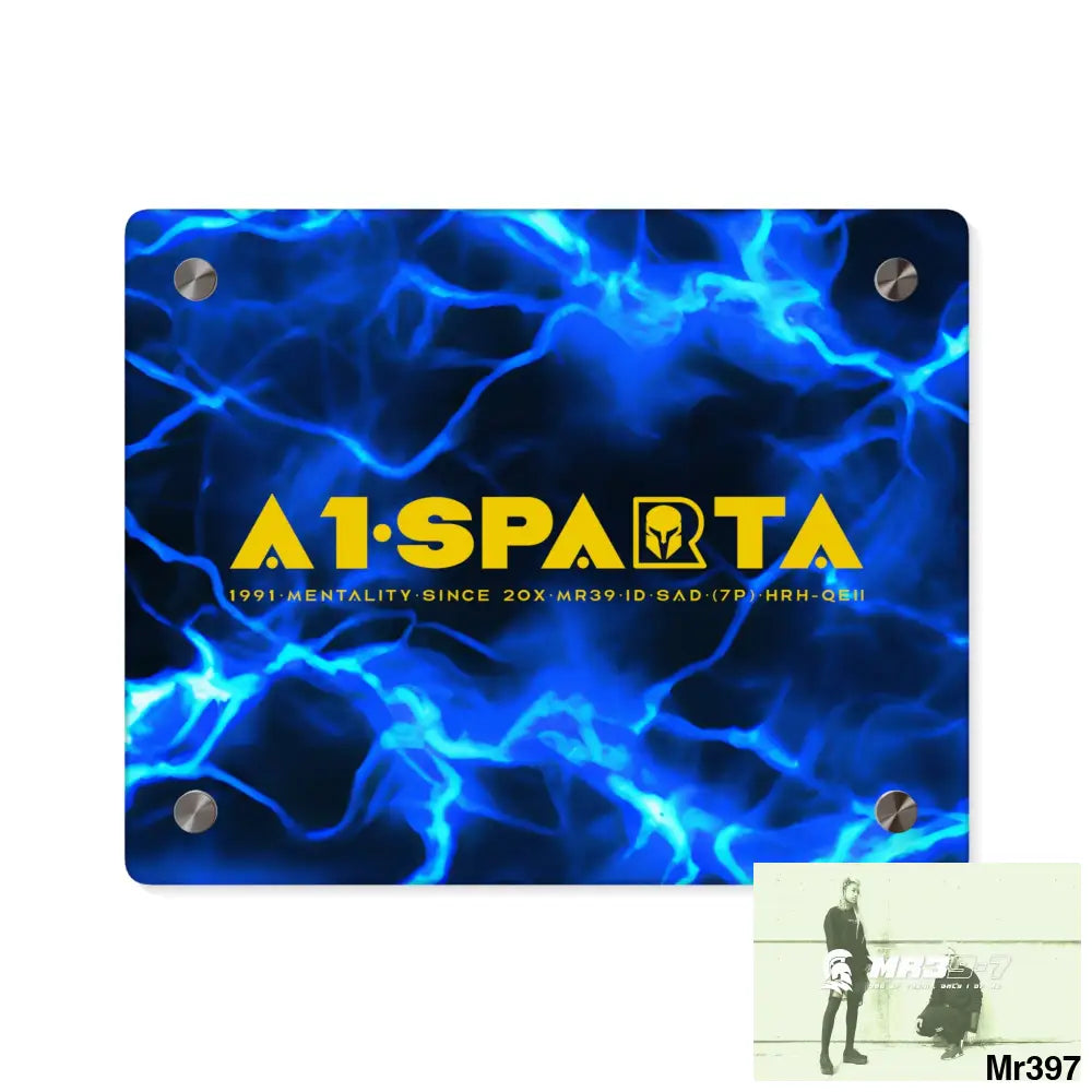 A1-Sparta Electric Blue Acrylic Wall Art Panels 10″ x 8″ (Horizontal) / 0.25’’ Home Decor