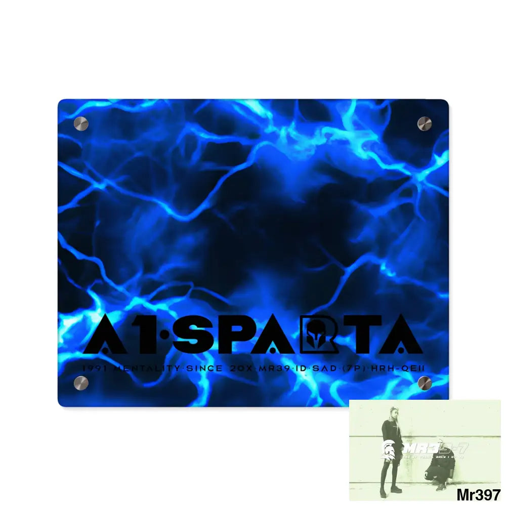A1-Sparta Electric Blue Acrylic Wall Art Panels 14″ x 11″ (Horizontal) / 0.25’’ Home Decor