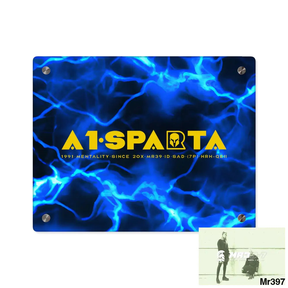 A1-Sparta Electric Blue Acrylic Wall Art Panels 14″ x 11″ (Horizontal) / 0.25’’ Home Decor