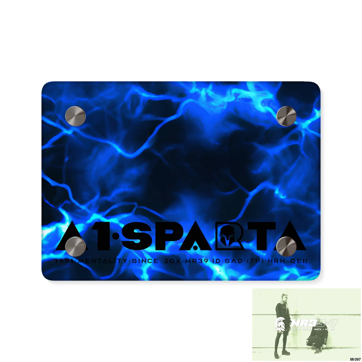 A1-Sparta Electric Blue Acrylic Wall Art Panels 7’’ x 5’’ (Horizontal) / 0.25’’ Home Decor