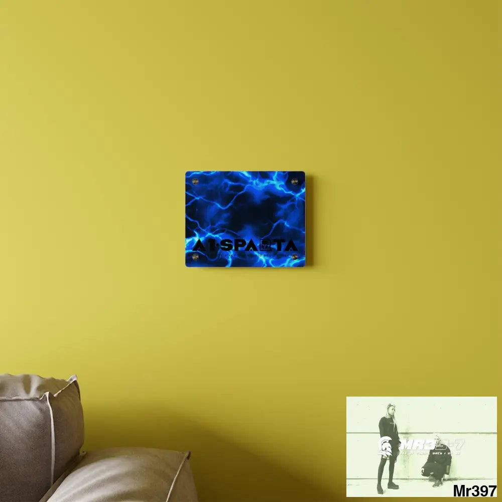 A1-Sparta Electric Blue Acrylic Wall Art Panels Home Decor