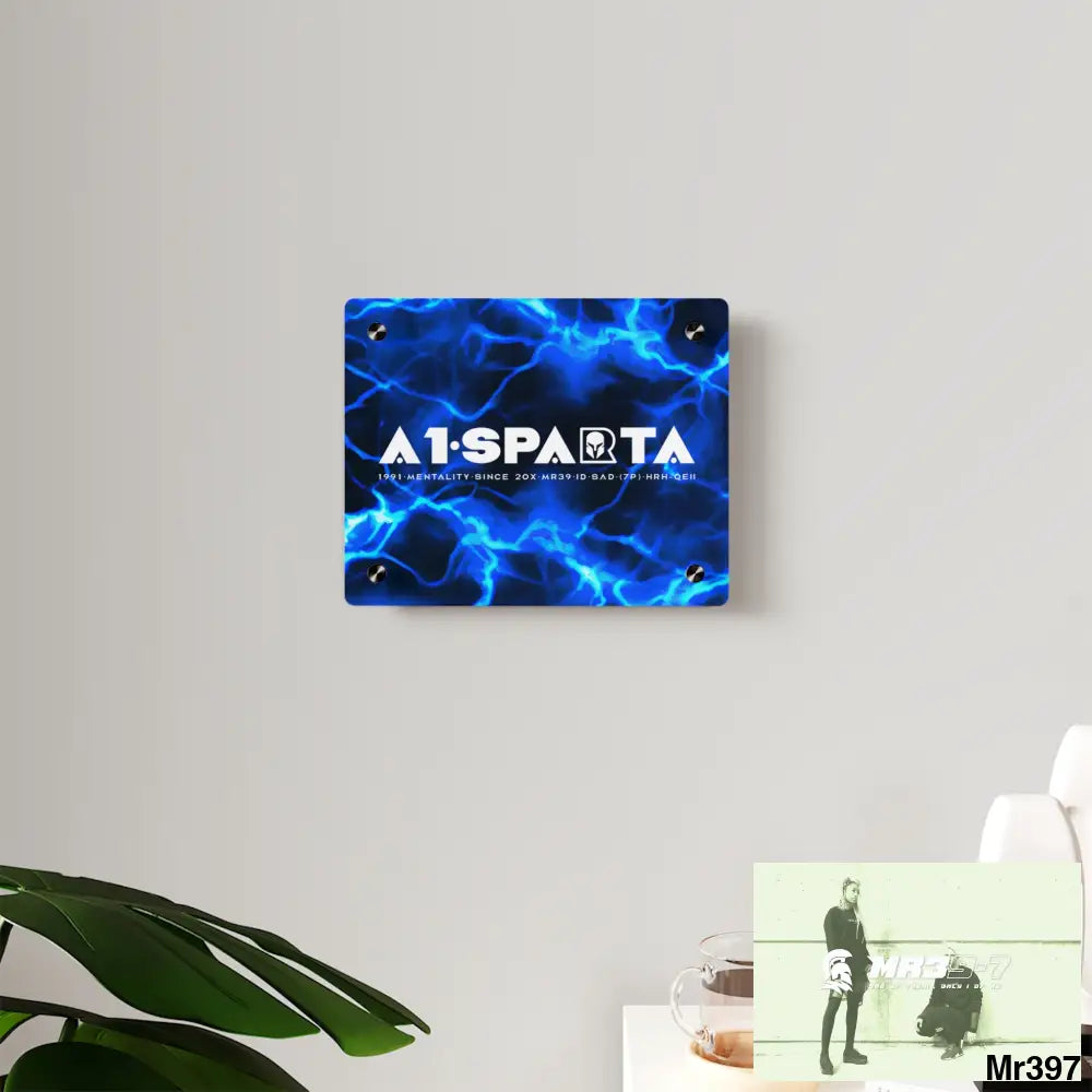 A1-Sparta Electric Blue Acrylic Wall Art Panels Home Decor