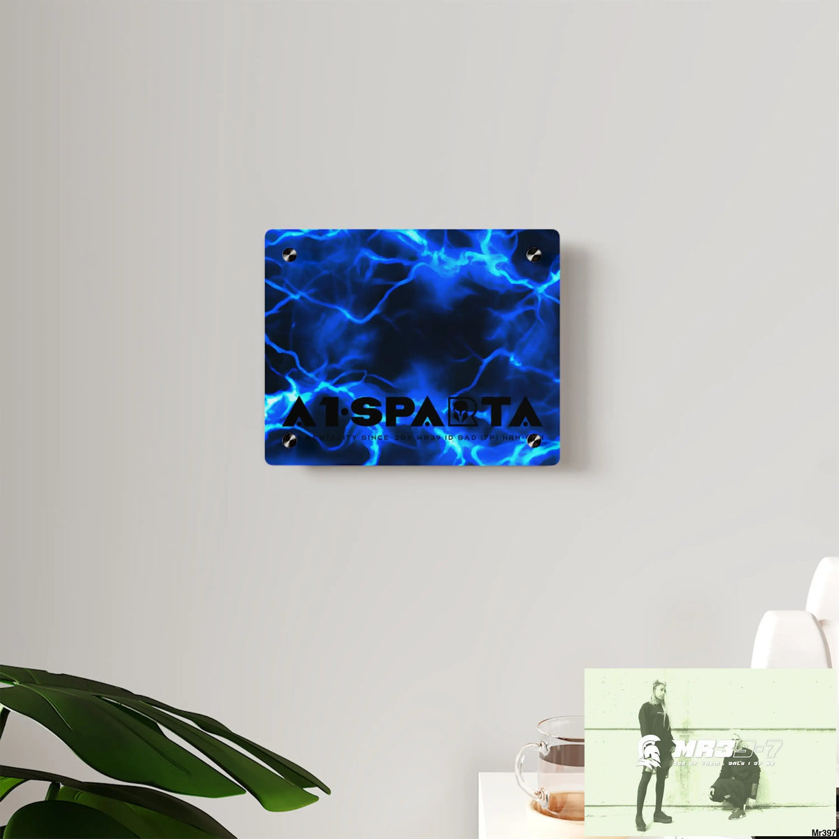 A1-Sparta Electric Blue Acrylic Wall Art Panels Home Decor