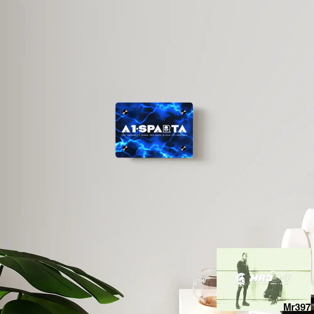 A1-Sparta Electric Blue Acrylic Wall Art Panels Home Decor