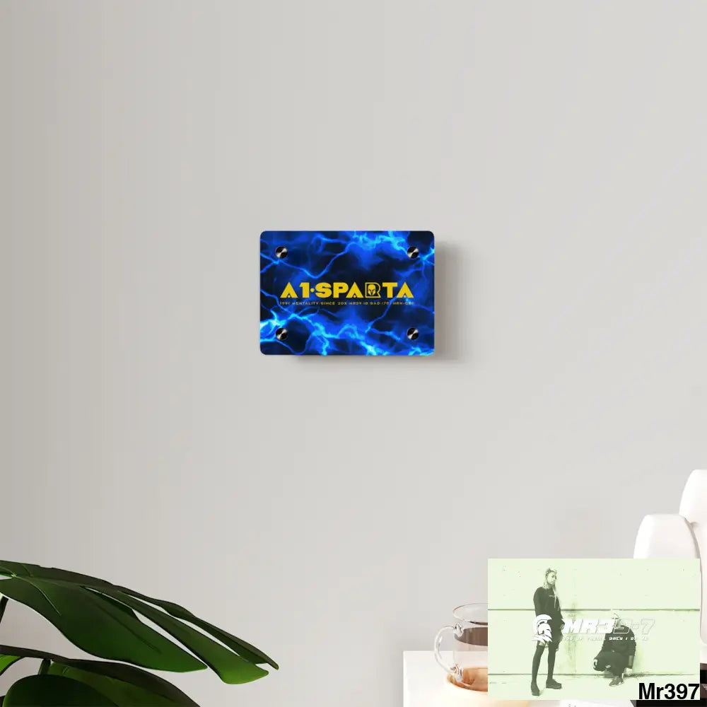 A1-Sparta Electric Blue Acrylic Wall Art Panels Home Decor
