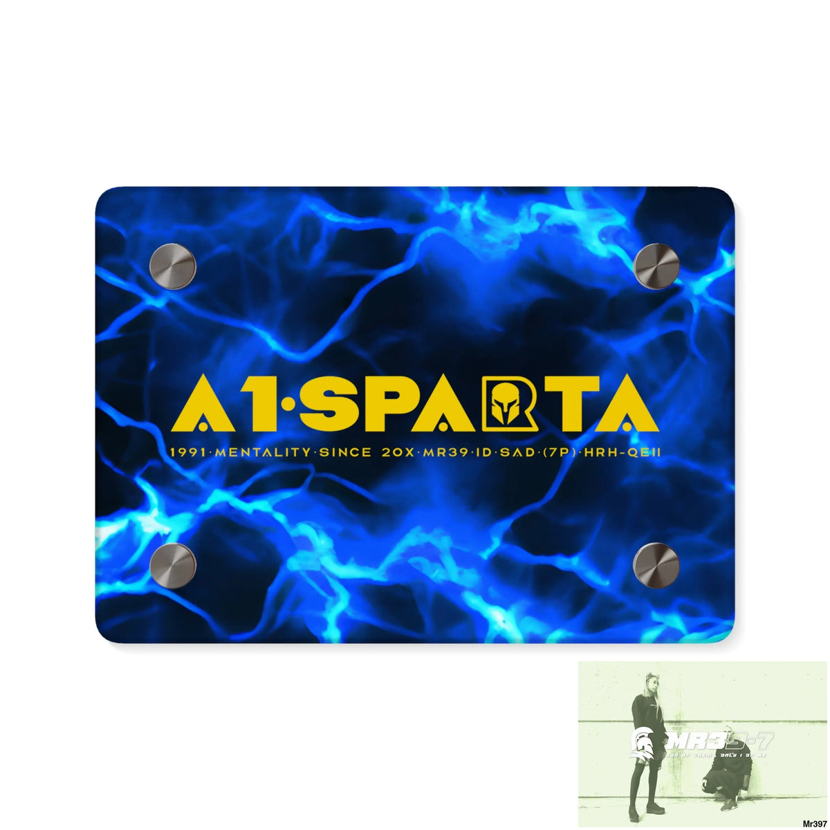 A1-Sparta Electric Blue Acrylic Wall Art Panels 7’’ x 5’’ (Horizontal) / 0.25’’ Home Decor
