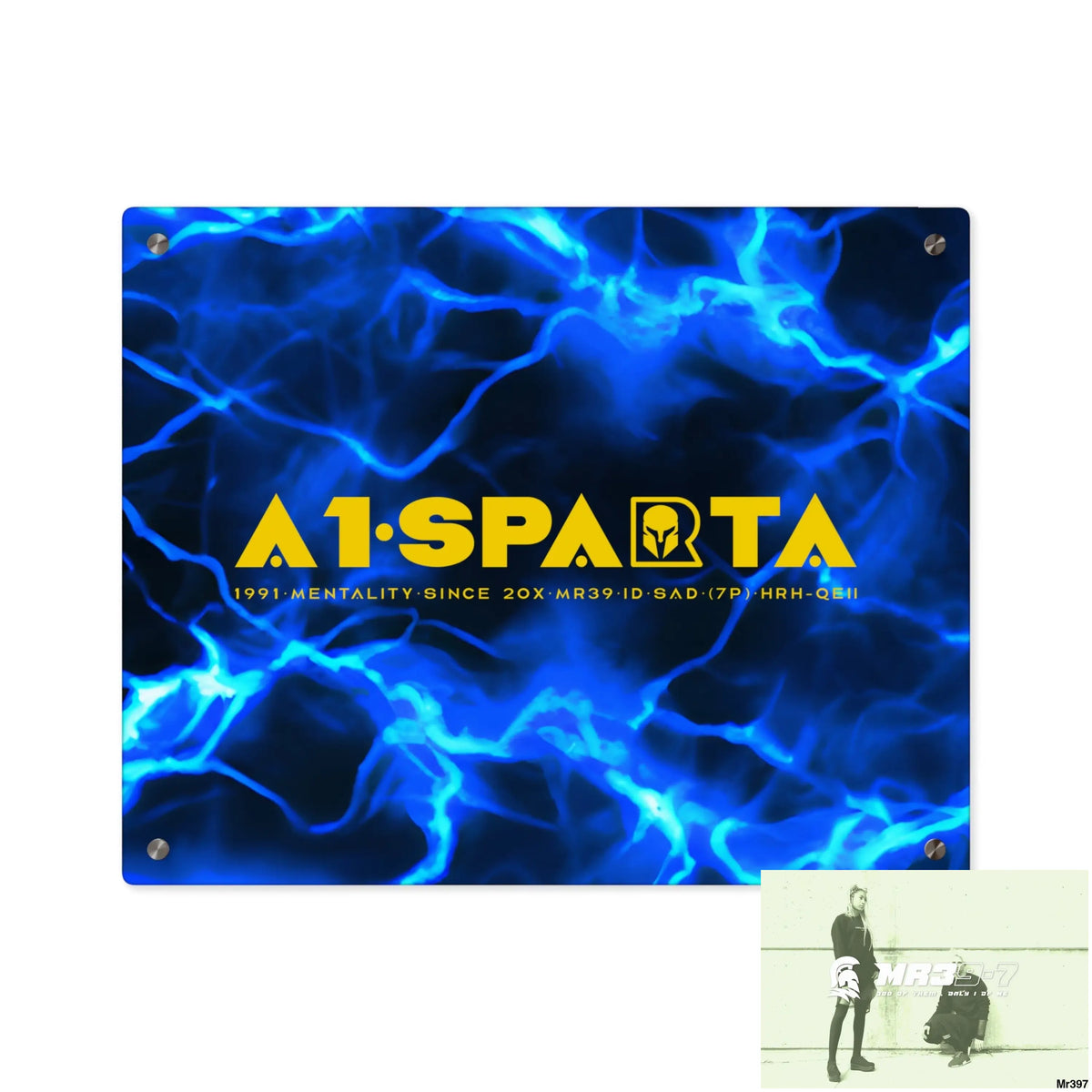 A1-Sparta Electric Blue Acrylic Wall Art Panels 20″ x 16″ (Horizontal) / 0.25’’ Home Decor