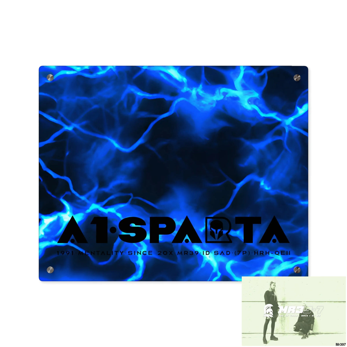 A1-Sparta Electric Blue Acrylic Wall Art Panels 20″ x 16″ (Horizontal) / 0.25’’ Home Decor