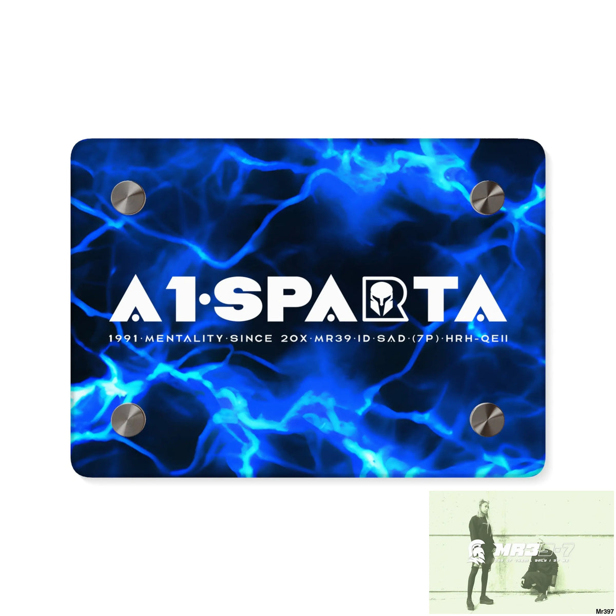 A1-Sparta Electric Blue Acrylic Wall Art Panels 7’’ x 5’’ (Horizontal) / 0.25’’ Home Decor