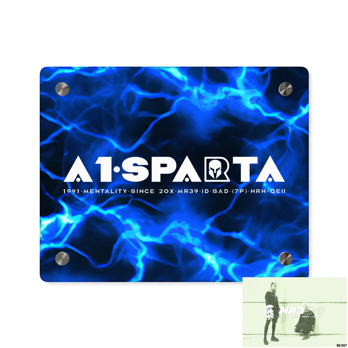 A1-Sparta Electric Blue Acrylic Wall Art Panels 10″ x 8″ (Horizontal) / 0.25’’ Home Decor