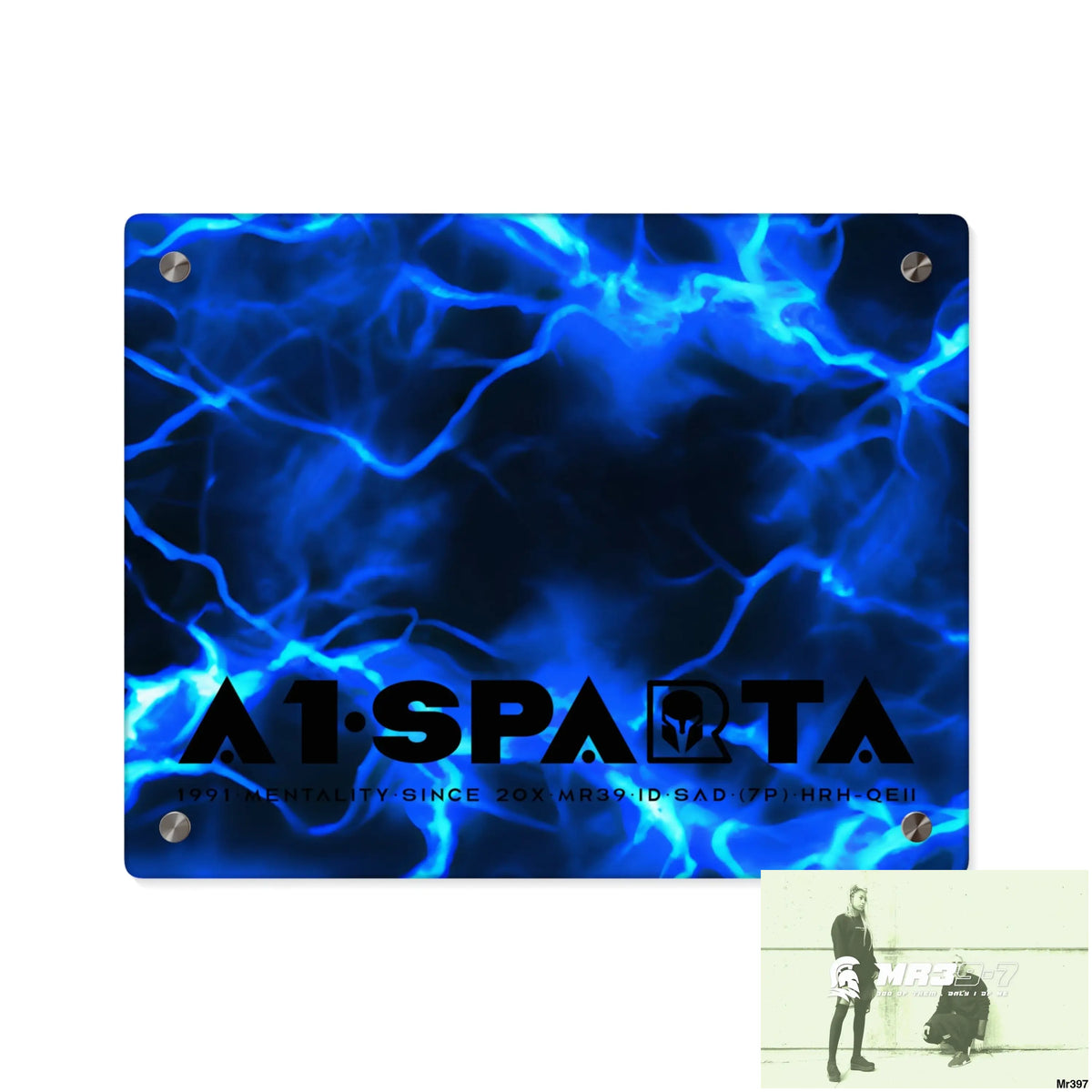 A1-Sparta Electric Blue Acrylic Wall Art Panels 14″ x 11″ (Horizontal) / 0.25’’ Home Decor