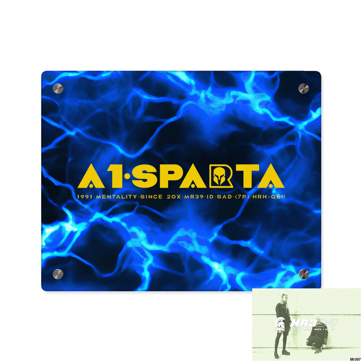 A1-Sparta Electric Blue Acrylic Wall Art Panels 14″ x 11″ (Horizontal) / 0.25’’ Home Decor