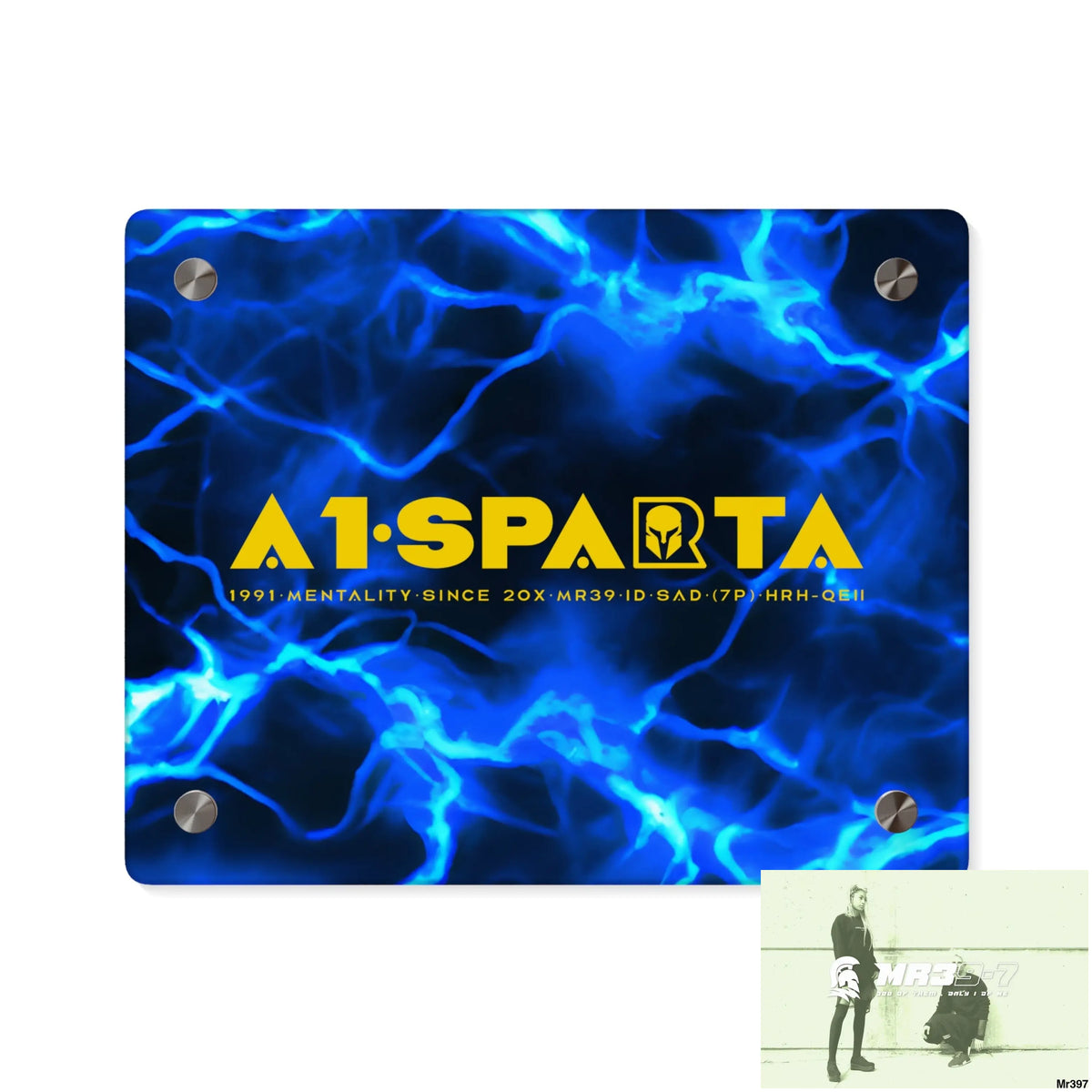 A1-Sparta Electric Blue Acrylic Wall Art Panels 10″ x 8″ (Horizontal) / 0.25’’ Home Decor