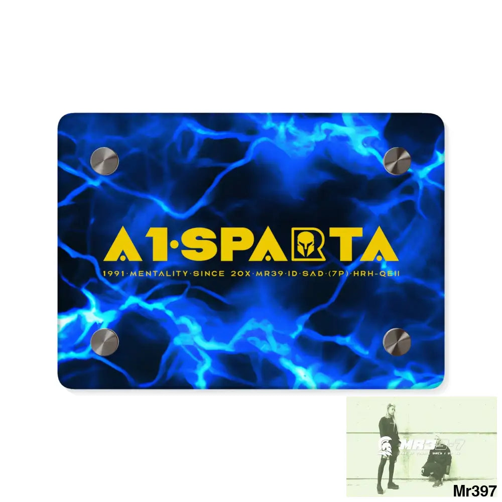 A1-Sparta Electric Blue Acrylic Wall Art Panels 7’’ x 5’’ (Horizontal) / 0.25’’ Home Decor