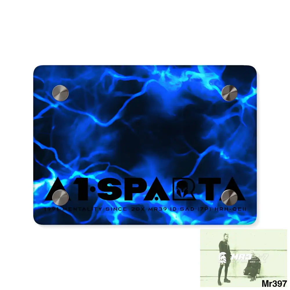 A1-Sparta Electric Blue Acrylic Wall Art Panels 7’’ x 5’’ (Horizontal) / 0.25’’ Home Decor