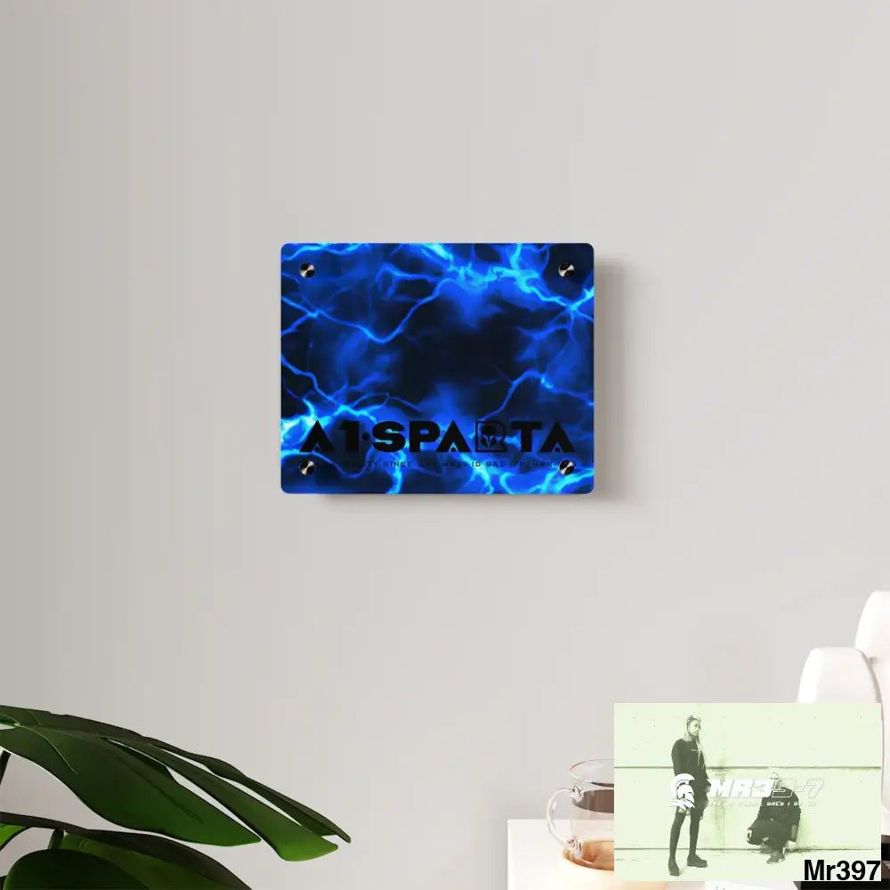 A1-Sparta Electric Blue Acrylic Wall Art Panels Home Decor