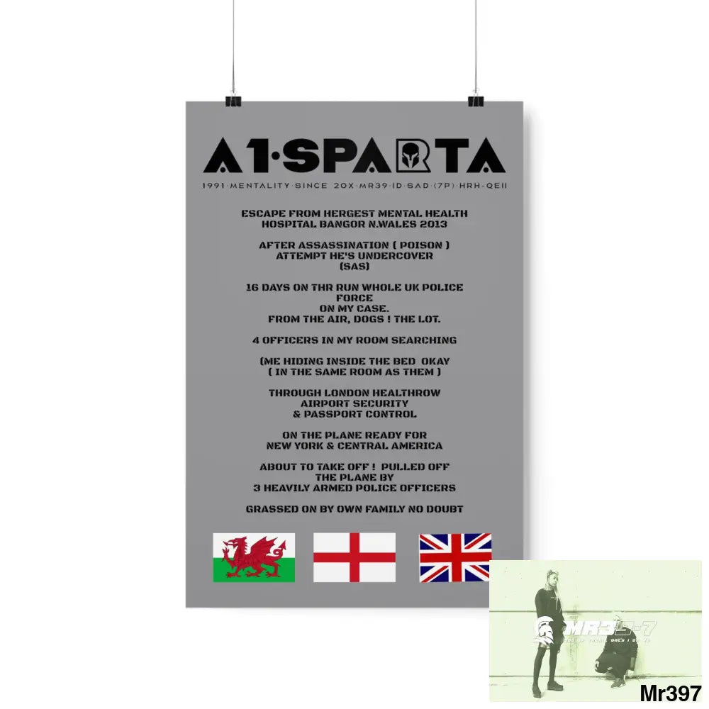A1-Sparta Escape from Hergest MH Hospital 2013 Matte Vertical Posters 12″ x 18″ / Matte Poster