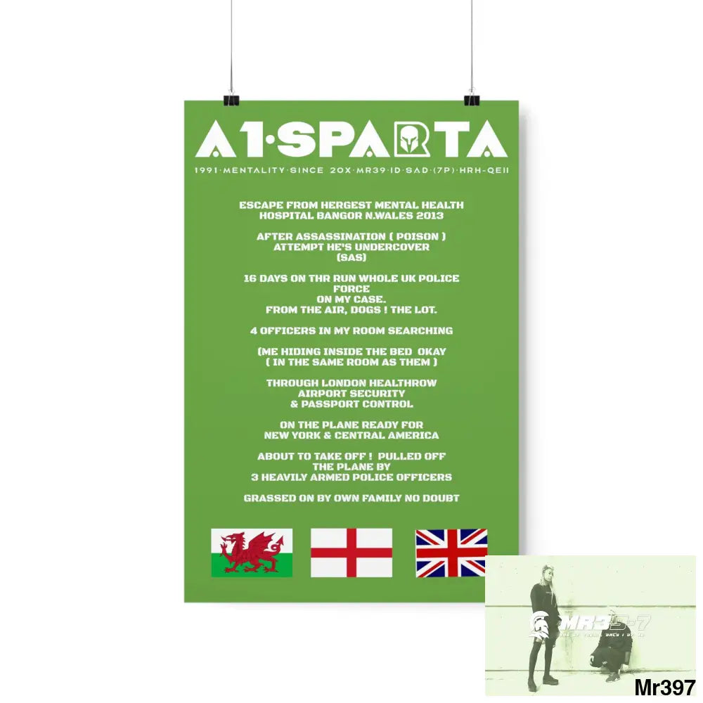 A1-Sparta Escape from Hergest MH Hospital 2013 Matte Vertical Posters 12″ x 18″ / Matte Poster