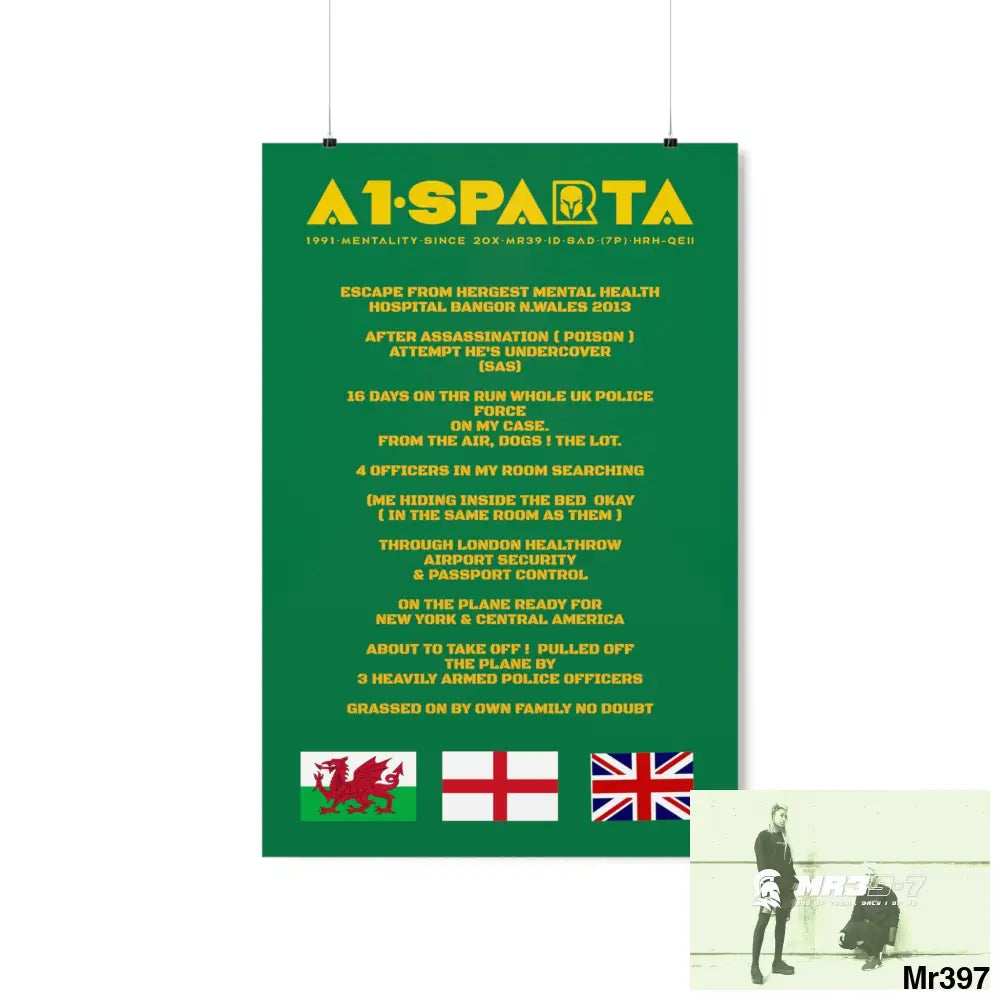 A1-Sparta Escape from Hergest MH Hospital 2013 Matte Vertical Posters 20″ x 30″ / Matte Poster