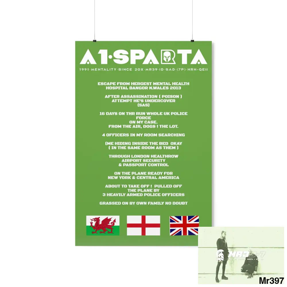 A1-Sparta Escape from Hergest MH Hospital 2013 Matte Vertical Posters 24″ x 36″ / Matte Poster