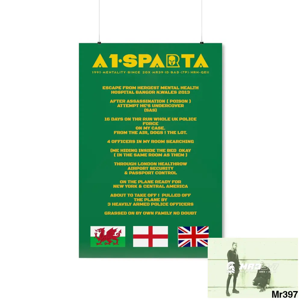 A1-Sparta Escape from Hergest MH Hospital 2013 Matte Vertical Posters 24″ x 36″ / Matte Poster