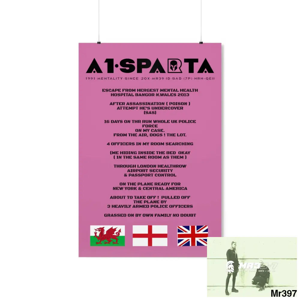 A1-Sparta Escape from Hergest MH Hospital 2013 Matte Vertical Posters 24″ x 36″ / Matte Poster