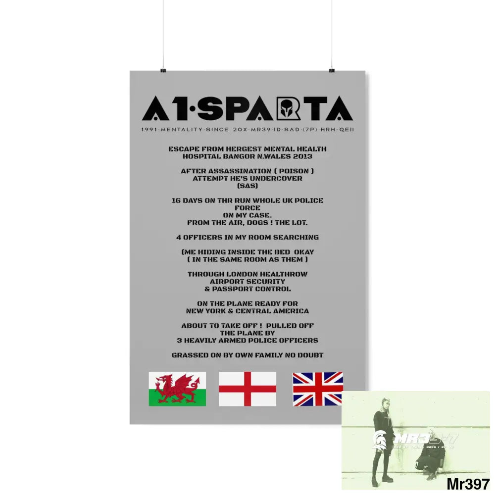 A1-Sparta Escape from Hergest MH Hospital 2013 Matte Vertical Posters 24″ x 36″ / Matte Poster
