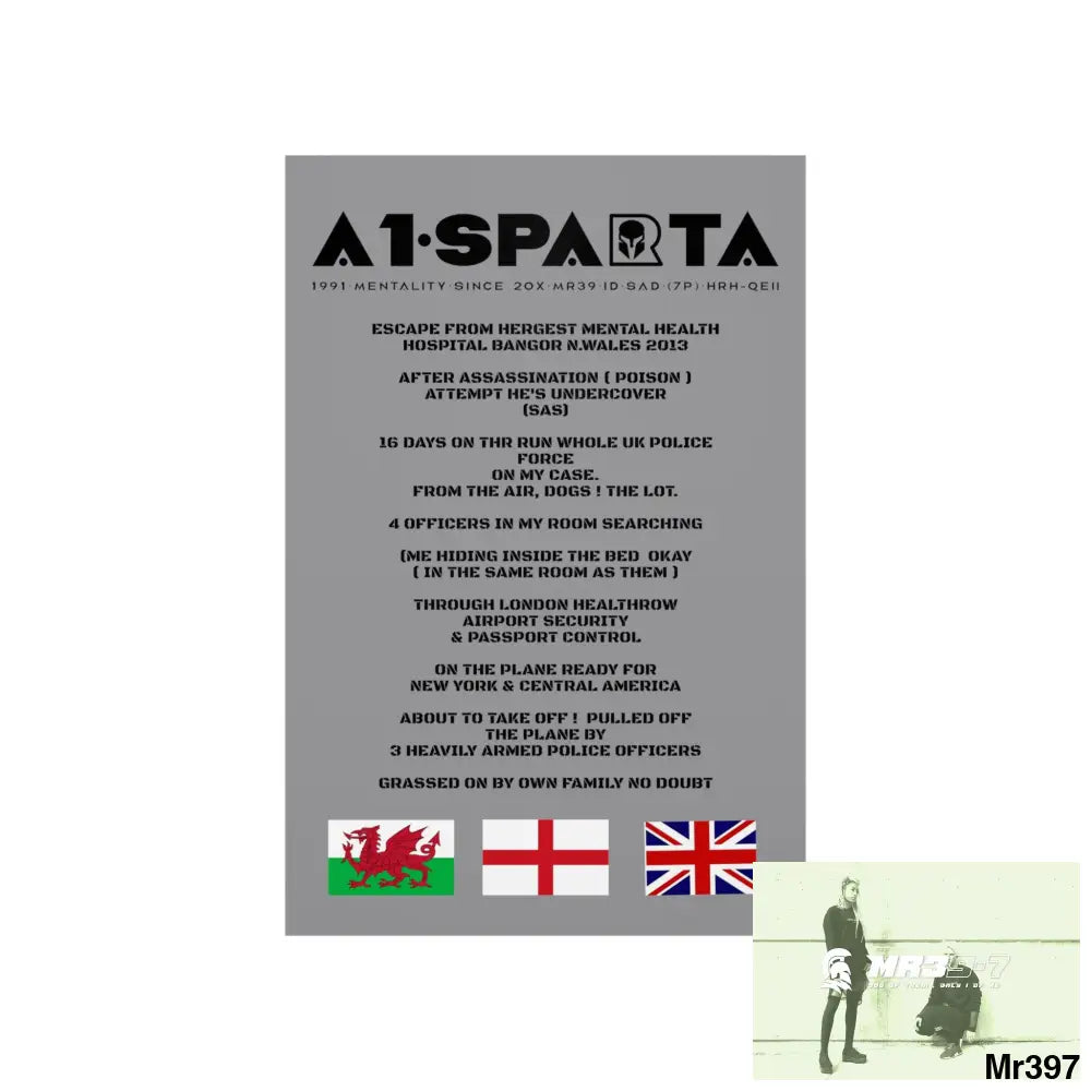 A1-Sparta Escape from Hergest MH Hospital 2013 Matte Vertical Posters Poster