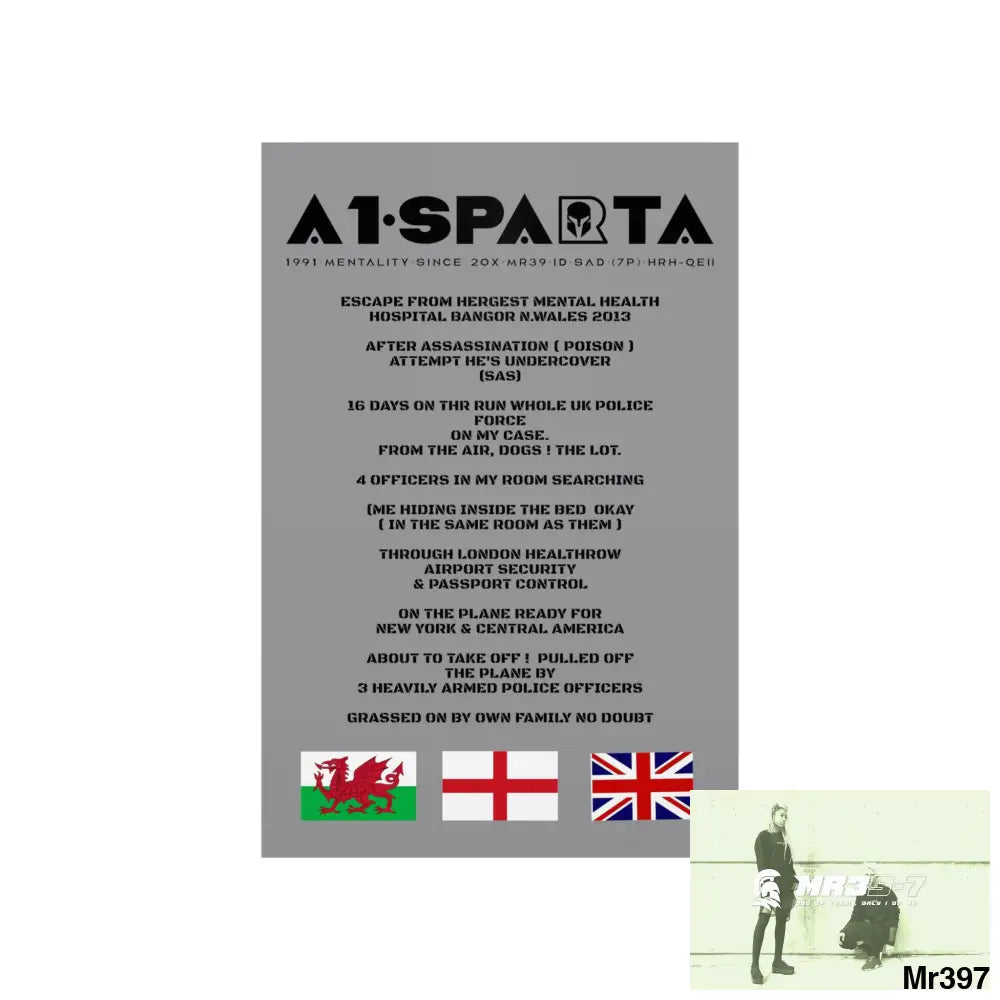A1-Sparta Escape from Hergest MH Hospital 2013 Matte Vertical Posters Poster