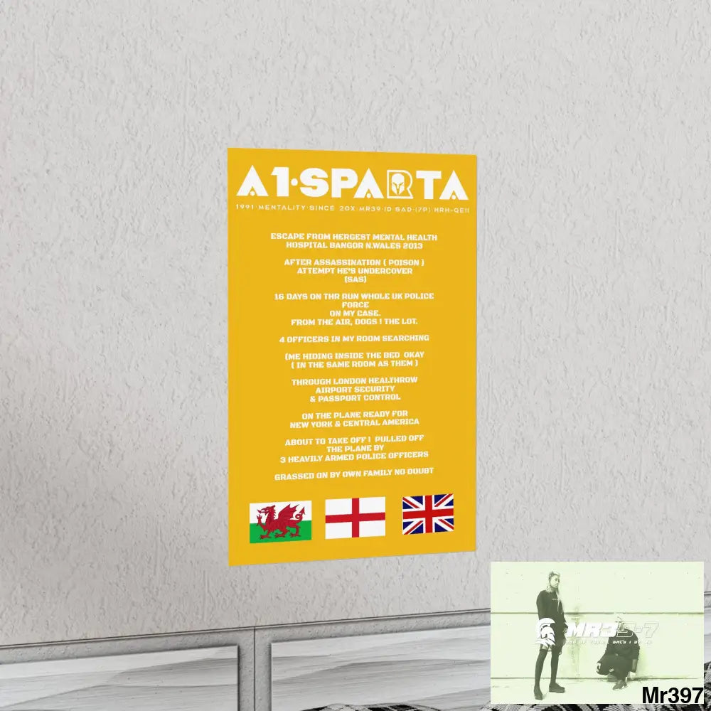 A1-Sparta Escape from Hergest MH Hospital 2013 Matte Vertical Posters Poster